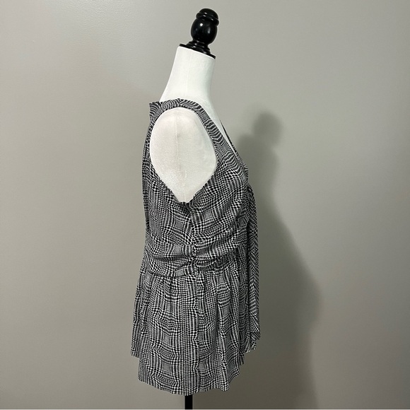 Michael Kors Layered Sheer Sleeveless Blouse Dot Pattern V-Neck - Picture 5 of 11